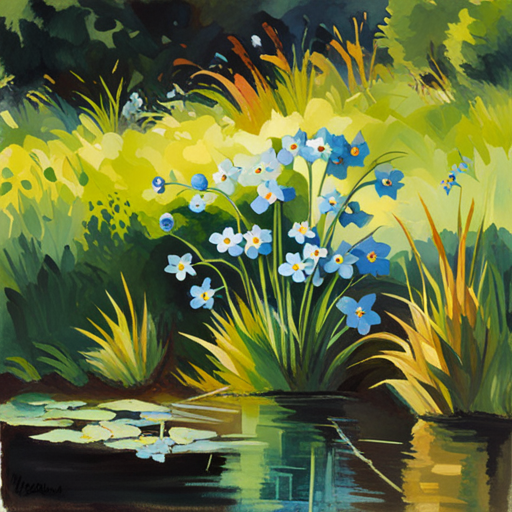 Forget-me-not plants in your pond