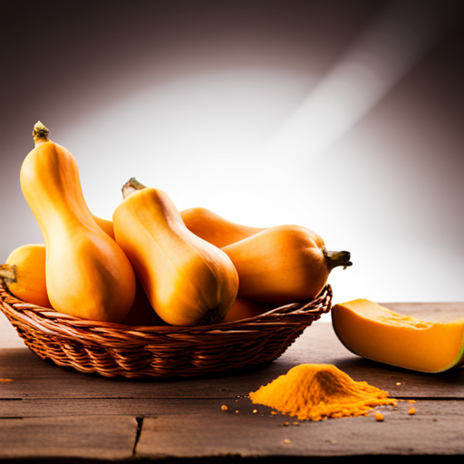 butternut squash growing vertically